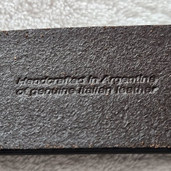 Tommy Hilfiger Men’s Brown Leather Belt Size 38 Double Loop Buckle - Picture 6 of 8